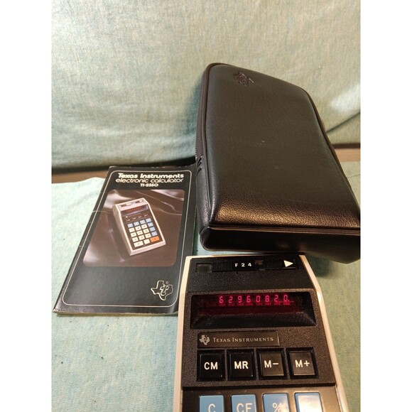 Vintage RED LED Texas Instruments TI-2550 MEMORY CALCULATOR  TESTED WORKS - Picture 4 of 4